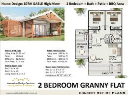 Country Granny Flat 2 Bed House Plans
