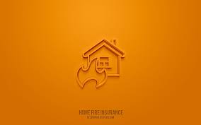 Fire Insurance 3d Icon Orange