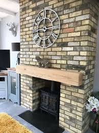 Solid Oak Mantel Beam Fireplace