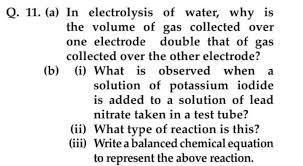 Q 11 A In Electrolysis Of Water