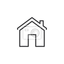 House With Chimney Outline Icon Linear