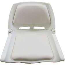 White Vinyl Folding Boat Seat