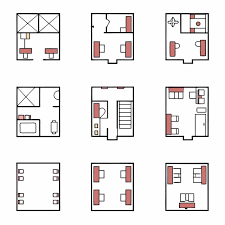 Apartment House Plan Icon Set Premium