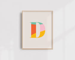 Letter D Printable Monogram Alphabet
