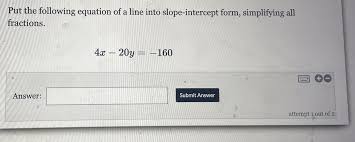 Equation Of A Line Into Slope Intercept