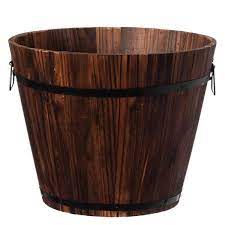 Vintiquewise Whiskey Solid Wood Barrel Planter