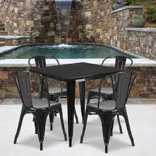 Metal Outdoor Dining Table 31 5 In
