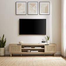 Coastal Oak Wood Modern Tv Stand