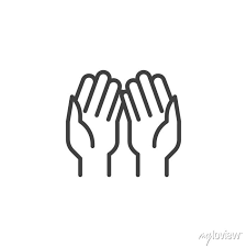 Prayer Hands Line Icon Linear Style