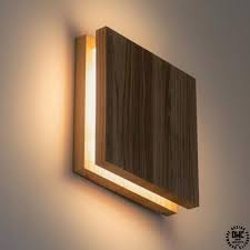 Square Wood Led Wall Lamp