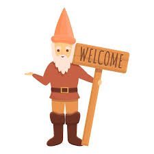 Welcome Garden Gnome Icon Cartoon Of