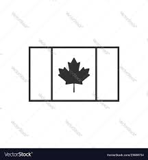 Canada Flag Icon In Black Outline Flat