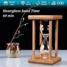Hourglass Timer 60 Minutes Solid Wood