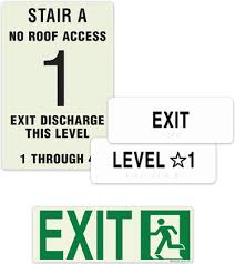 Emergency Exit Stairwell Signage