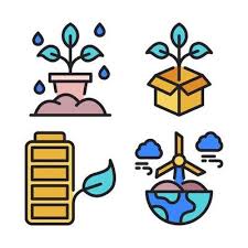 Ecology Icons Set Water Plant Plant