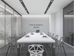 Modern Design Meeting Room Wall Mockup