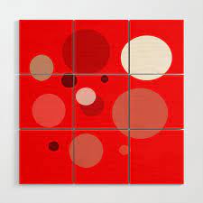 Red Dots Wood Wall Art By Delux Designs