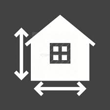 House Measurements Glyph Inverted Icon