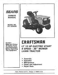 Parts Manual Fits Craftsman Tractor