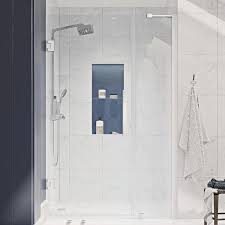 Ove Decors Tampa Pro 45 1 8 In W X 72 In H Pivot Frameless Shower In Chrome