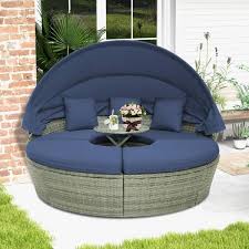 Pe Wicker Outdoor Round Day Bed