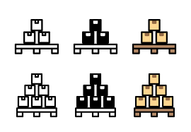 Boxes On A Pallet Icon Design Set Free