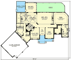 Bed House Plan With Angled Garage