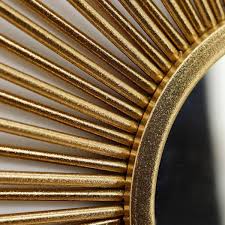 Sunburst Metal Gold Wall Mirror