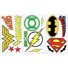 Dc Superhero Logos L Stick Wall Decals