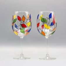 Painted Lights Wine Glasses