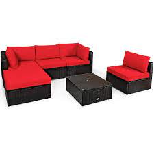 Rattan Patio Sectional Sofa Set