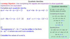 Solving Quadratic Identities Mr