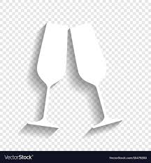Sparkling Champagne Glasses White Icon