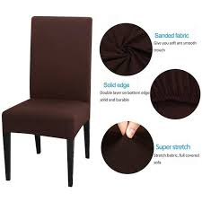 Sx Coffee Stretch Dining Chair Cover Washable Chair Slipcovers Set Of 4 Brown