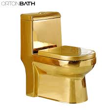 Wash Down Gold Bathroom Commode Set