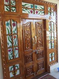 Exterior Teak Wood Carving Double Door