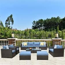 Xizzi Patio Furniture Sets Outdoor Sectional Sofa 12 Pieces No Assembly Required Big Size All Weather Wicker Aluminum Conversati