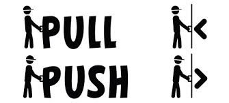 Pull Push Door Sign Vector Images 95