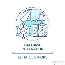 Database Integration Blue Concept Icon