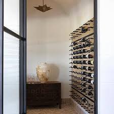 Wine Room Exposed Brick Wall Design Ideas