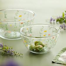 Fl Salad Bowl Glass 2 Sizes