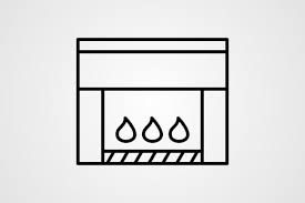 Electric Fireplace Line Icon Graphic By