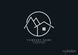 Line Art Logo Icon Of A House Or Home