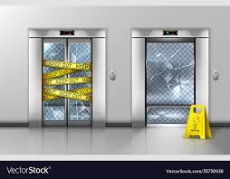 Broken Glass Elevators Closed For
