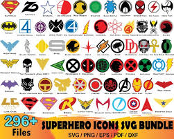 296 Superhero Icons Svg Bundle Marvel