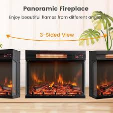 23 Inch 3 Sided Electric Fireplace Insert With Remote Control