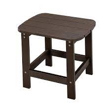 Plastic Outdoor Side Table In Brown
