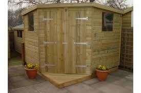 Corner Pent Shed Pressure Treated