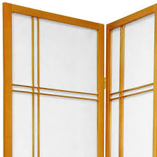 Oriental Furniture 7 Ft Tall Window Pane Shoji Screen 8 Panel Honey