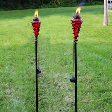 Swirling Metal Glass Outdoor Lawn Torch